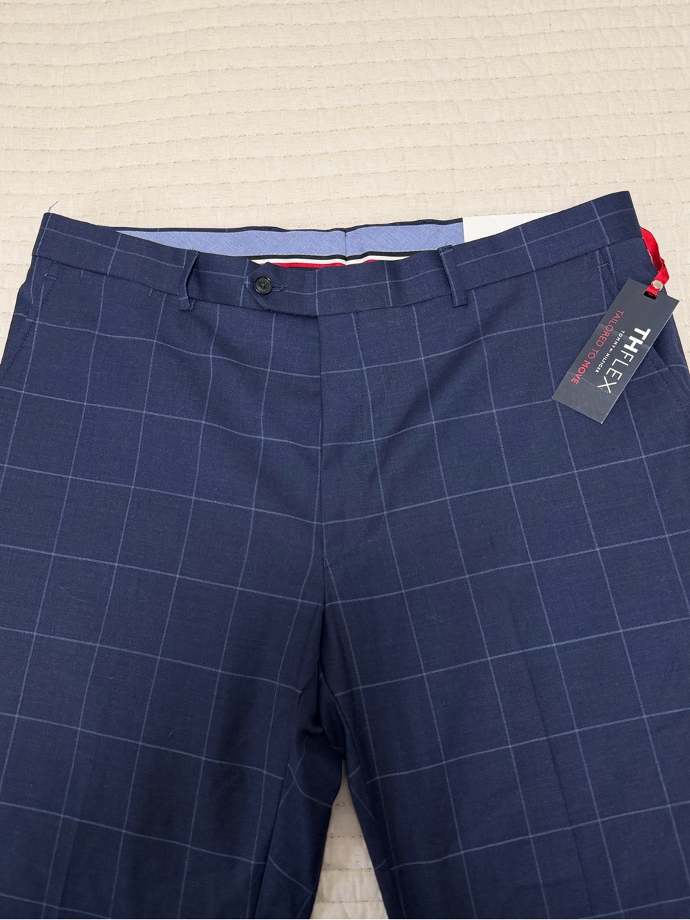 Tommy Hilfiger Navy Windowpane Dress Pants - Picture 3 of 4